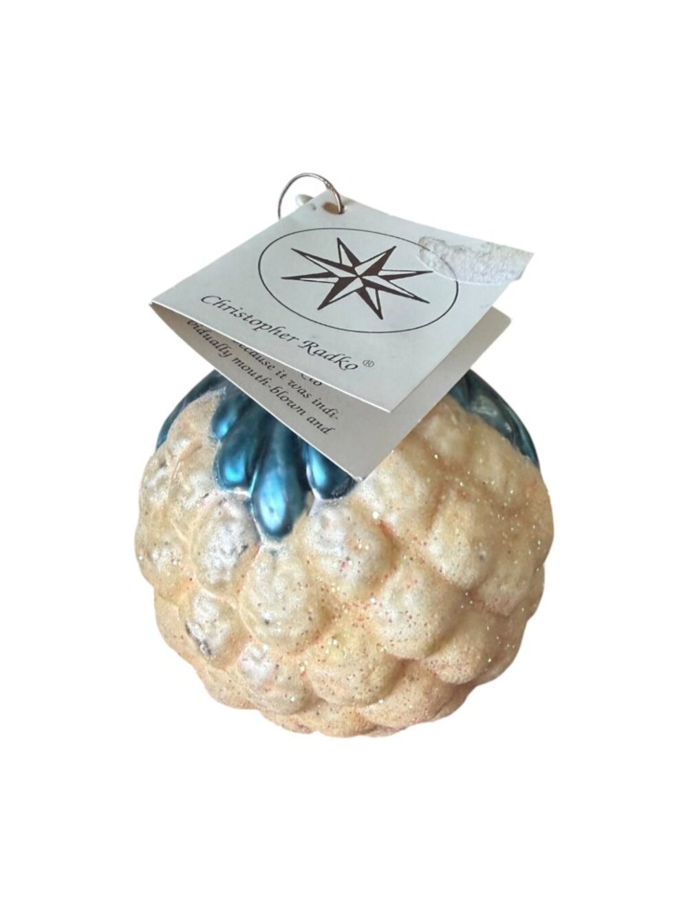 Vintage Christopher Radko Winter Berry Frosted Handblown Ornament With Tag